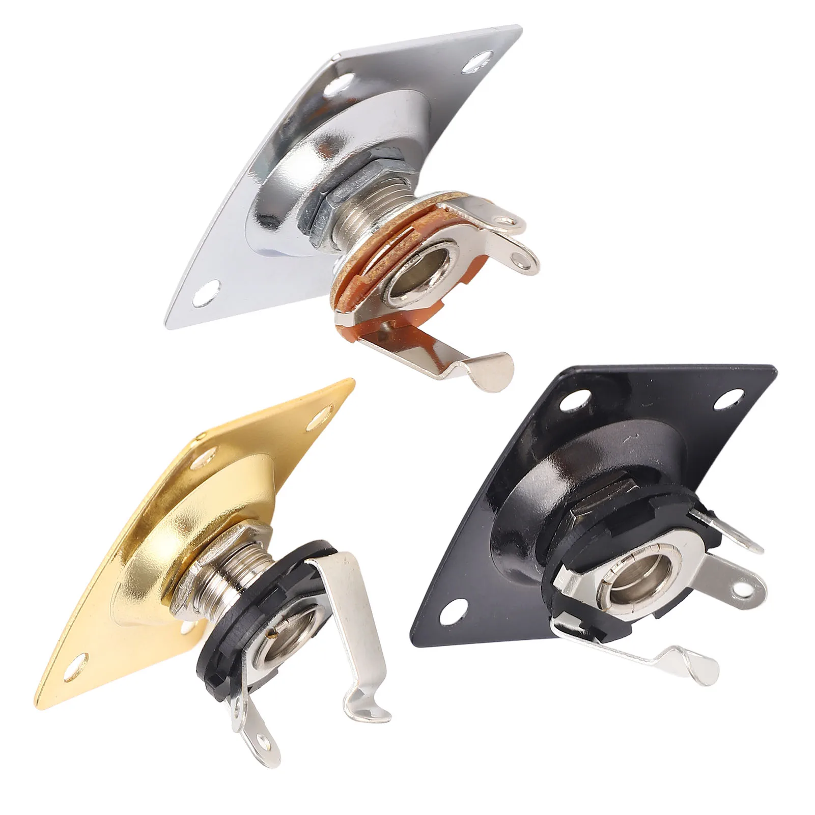 Electric Guitar Jack Output Plate Square Shape Metal Compact Socket for Telecaster