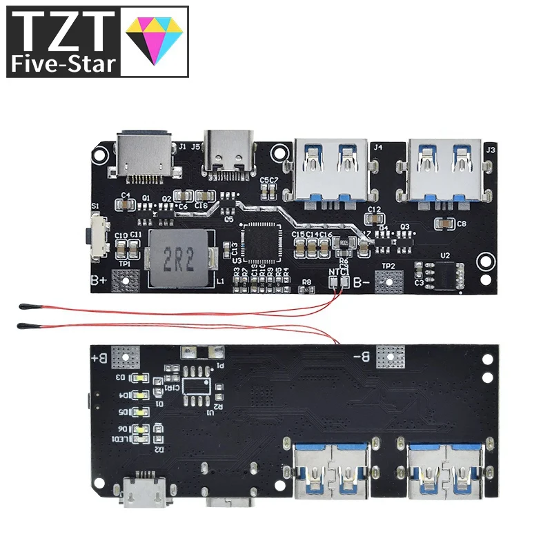 QC4.0 QC3.0 LED Dual USB 5V 4.5A 22.5W Micro/Type-C USB Mobile Power Bank 18650 Charging Module Temperature / Circuit Protection battery charger module power bank diy kit usb charger power supply module
