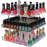 3 Tier Acrylic Nail Polish 360 Rotating Display Rack Organizer Stand Makeup Cosmetics Storage Box 1