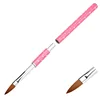 5 Sizes Nail Art UV Gel Carving Pen Nail Brush For Acrylic Liquid Powder Nail Beauty DIY Brushes Pink Rhinestones Rod 2