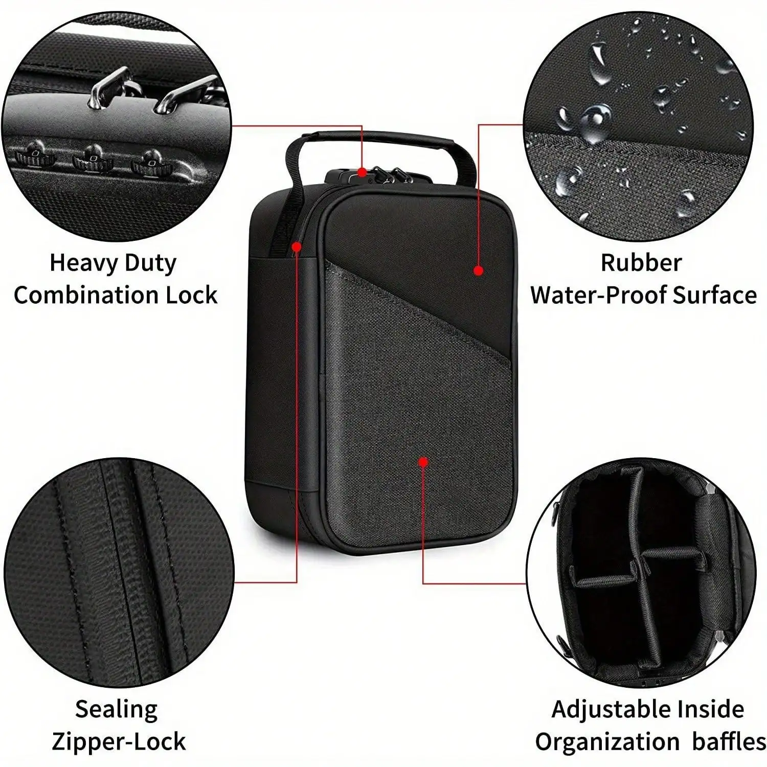 Smoking Accessories Unisex Smell Proof Pouch with Combination Lock Smell Proof Stash Bag for Storage and Travel Gifts for Smokers