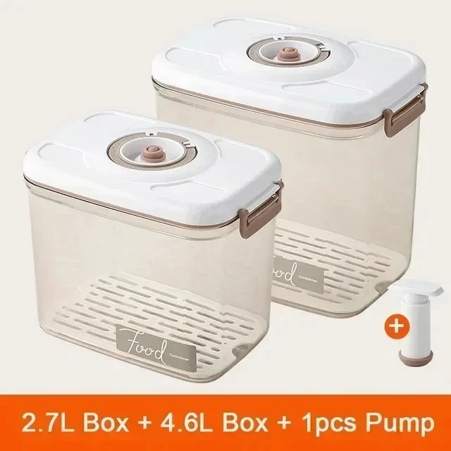 Food Vacuum Storage Box Sealed Kitchen Fresh-Keeping Box Large Capacity Food Tra