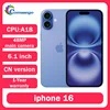 Apple iPhone 16 Entity SIM Smart Phone 128GB/256GB/512GB 6.1inch OLED A18 Chip Original Face Id NFC Unlocked Used Cellphone