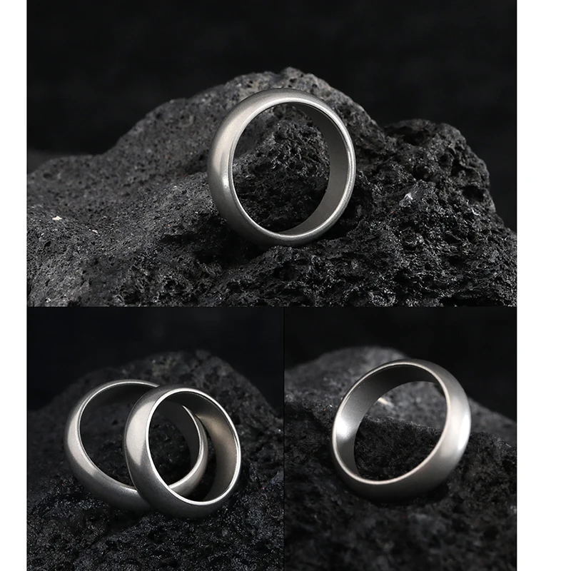 Titanium Alloy EDC Allergy-Resistant Men's Ring Necklace - Simple & Elegant Proposal Gift