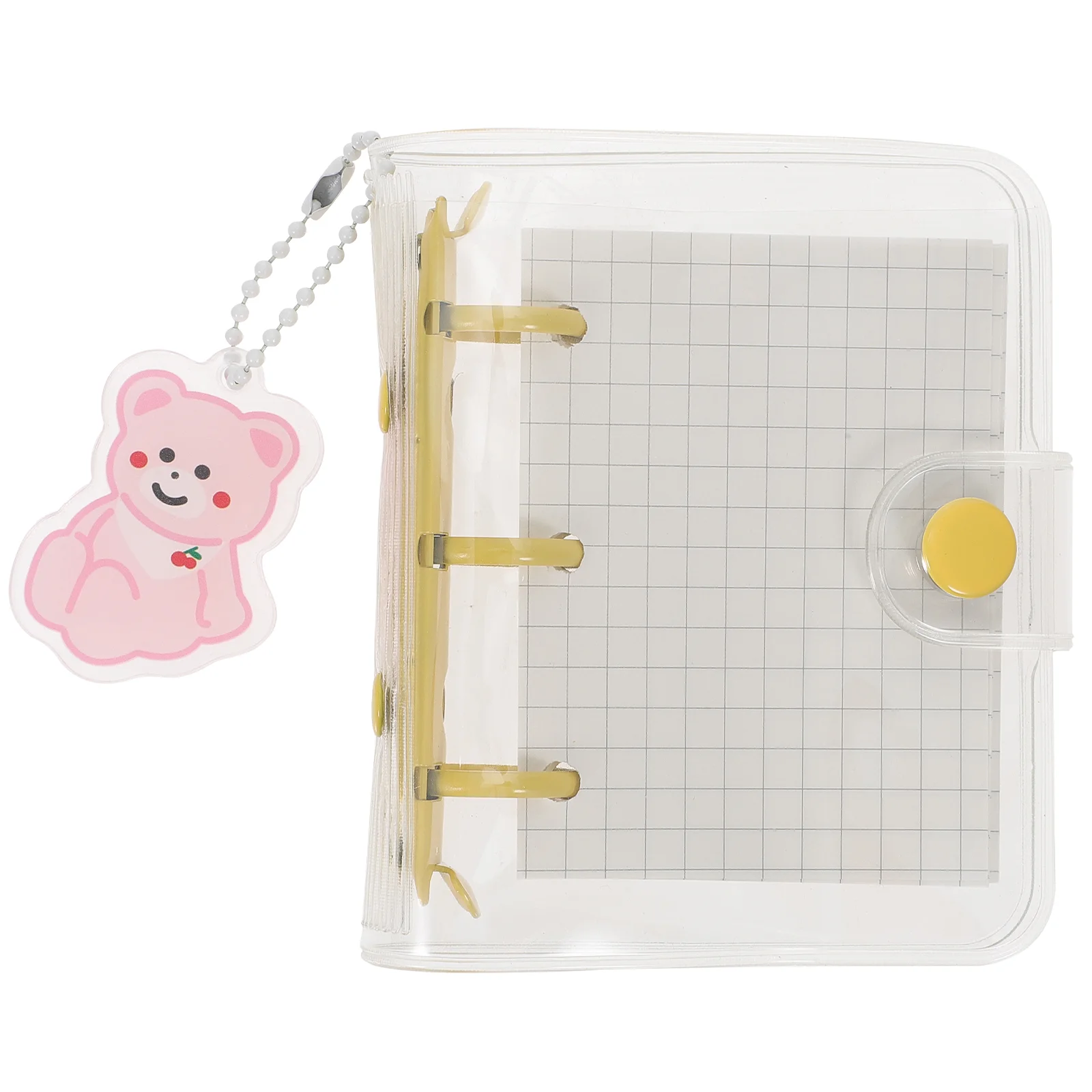 

Nuobesty Mini Loose Leaf Notebook with Transparent 3 Ring Binder Cover and Blank Inner Paper Pocket (Sheep)