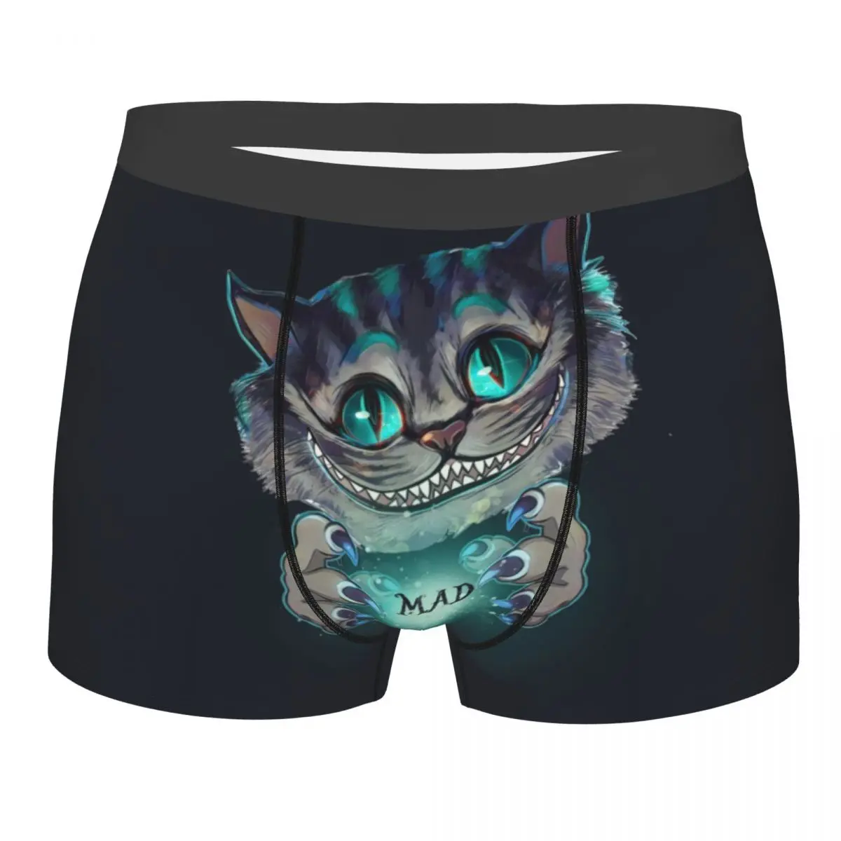 

Индивидуальное нижнее белье с изображением Чеширского кота, Мужские дышащие боксеры, мягкие мужские трусы