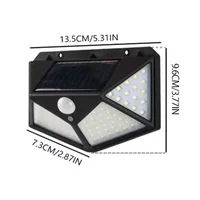 Applique Murale Solaire Étanche à 100LED avec Capteur de Mouvement, Luminaire Décoratif d'Extérieur, Idéal pour un Jardin ou une Rue 2