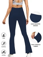Plus Size Women's Super Soft High Waisted Flare Pants, Leggings Tummy Control Soft Bootleg Bell Bottoms Running - Image 2