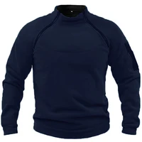 Male Hoodie Autumn Winter Warm Solid Color Stand-up Collar Outdoor Breathable Tactical Mens Gym Sport Tops 2