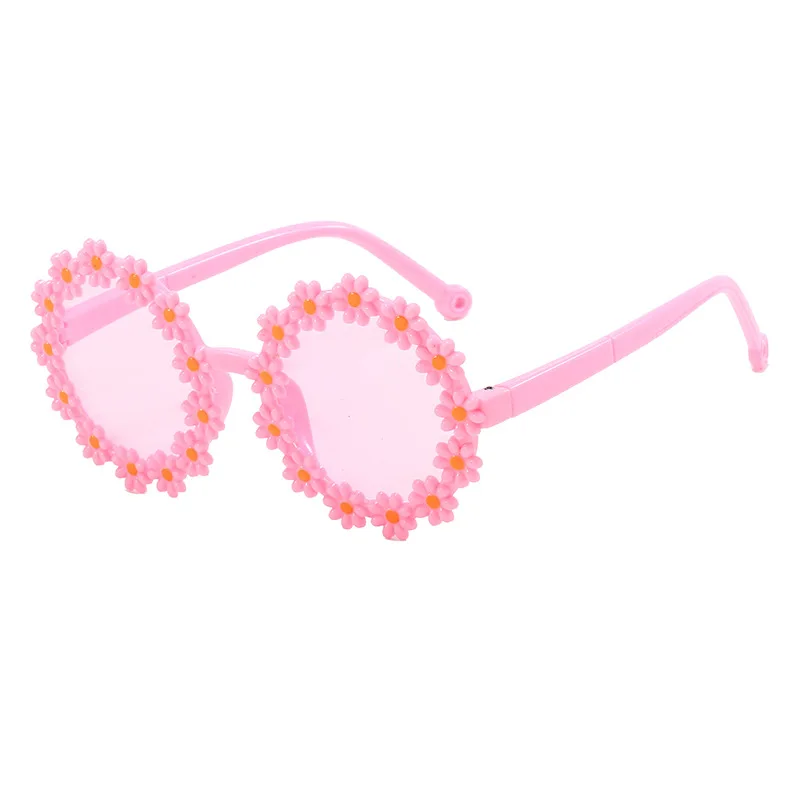 Kids Daisy Flower Sunglasses Colorful Beach Shades for Girls Boys Outdoor Photography Fashion Accessories with Floral Decor