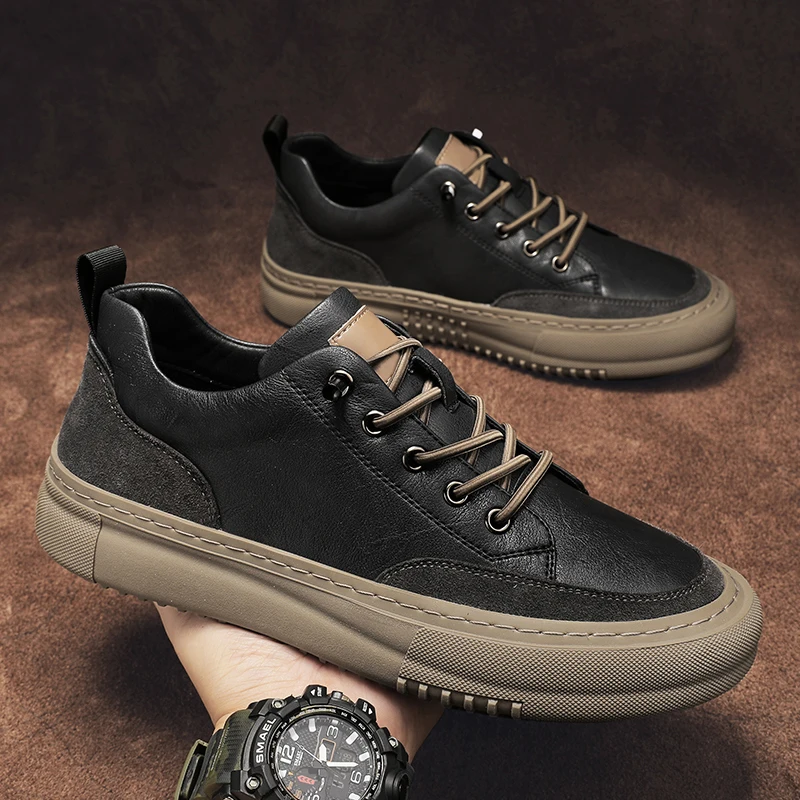 

Fashion Men Sneakers lace up oxfords High Quality Trend Outdoor Men Shoes genuine Leather Men's Casual sneakers Zapatos Hombre