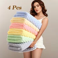 4 Counts Microfiber Bath Towels, 80% Polyester 20% Polyamide, Super Absorbent & Soft, Quick Dry, for Bathroom, Spa, Gym, Travel 1