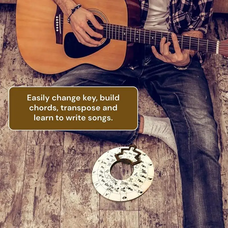 Circle Fifths Wheel Wood Chord Tools Expand Playing Ability Song Writing Music Exploration