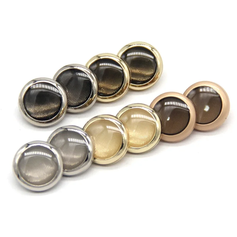 11mm Small High Light Round Gold Metal Shirt Buttons For Needlework Skirts Dress Mini Handmade High Quality Sewing Accessories