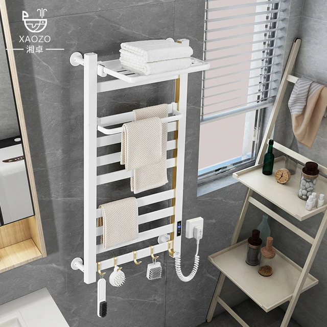 Calentador de toallas eléctrico para el baño, estante de toalla con  calefacción, secador de toallas eléctrico para el hogar inteligente -  AliExpress