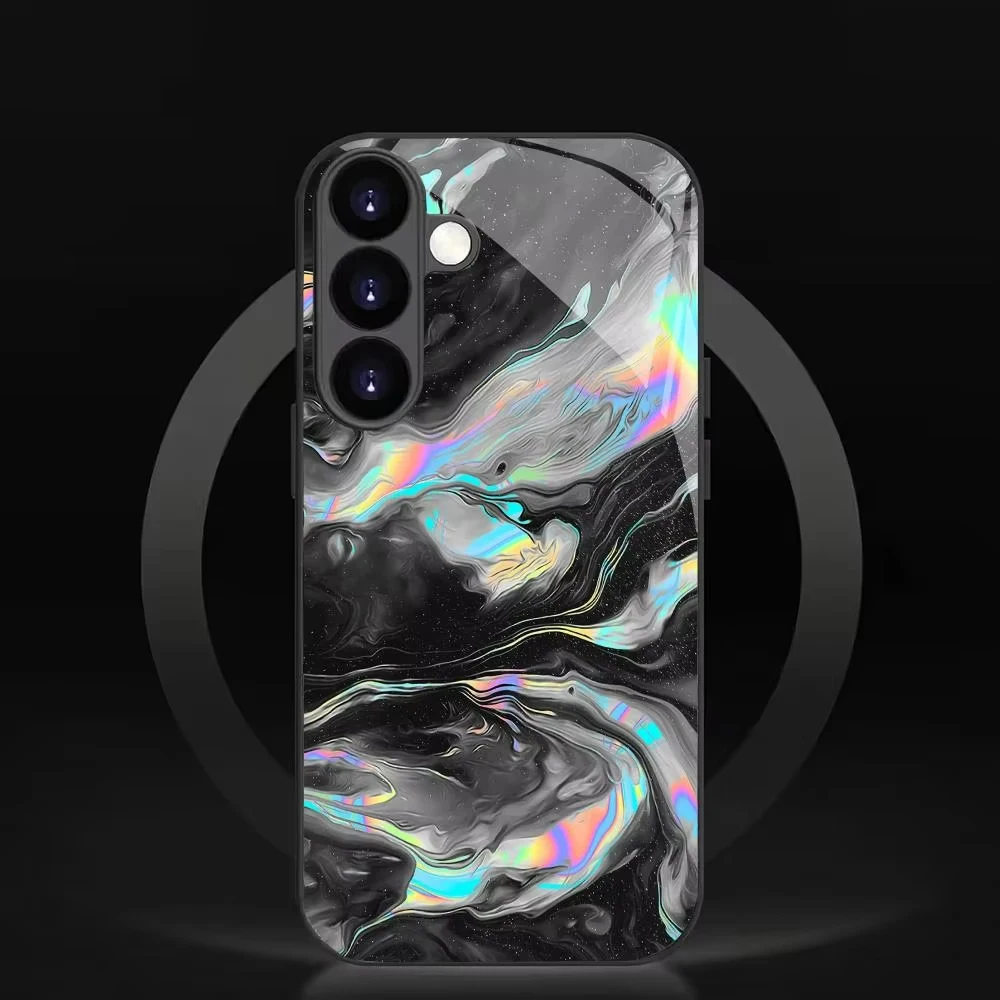 Luxury Art Texture Glass Frame Phone Case