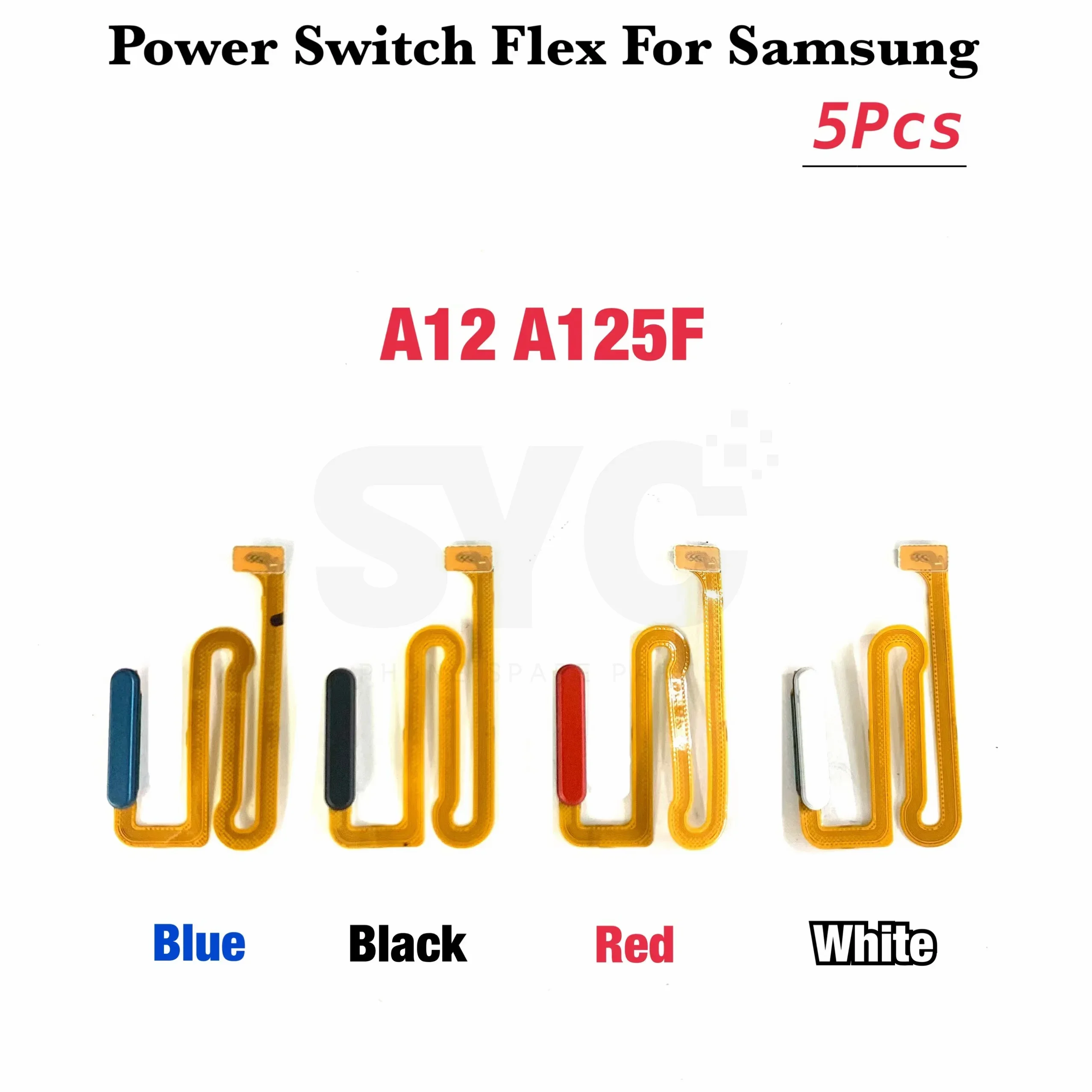 

5Pcs For Samsung A12 A125F M12s Power Button Flex Cable Side Key Switch ON OFF Control Without Fingerprint Sensor