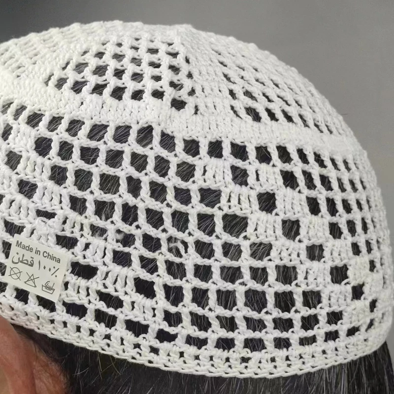 Muslim Caps For Men Freeshipping Skull Hat Prayer Knitted Mesh Kufi Kippah Islamic Saudi Arabia Jewish Summer