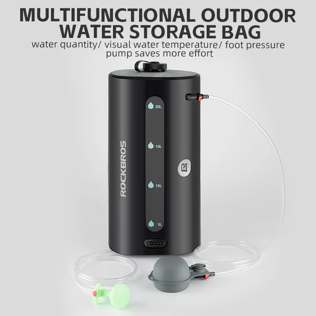 Rockbros Víztároló Táska 20L Kemping Fürdő Utazás Kültéri Kerékpározás Hidratáló Zuhany Fej Multifunkciós Kellékek - Image 4