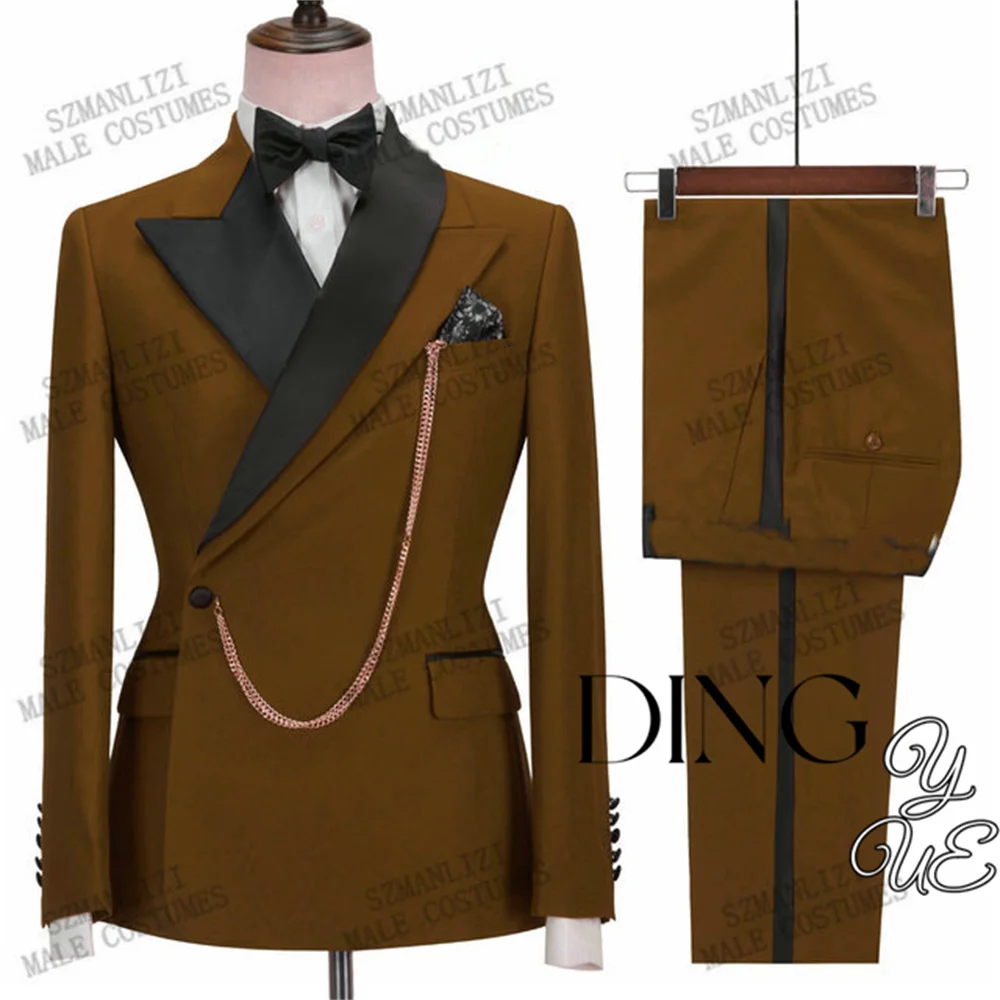 Men's Suit Fashion Formal Business Slim Fit 2-Pieces White Blazers Pant Men's Tuxedo Wedding Men Suits Groom Suit