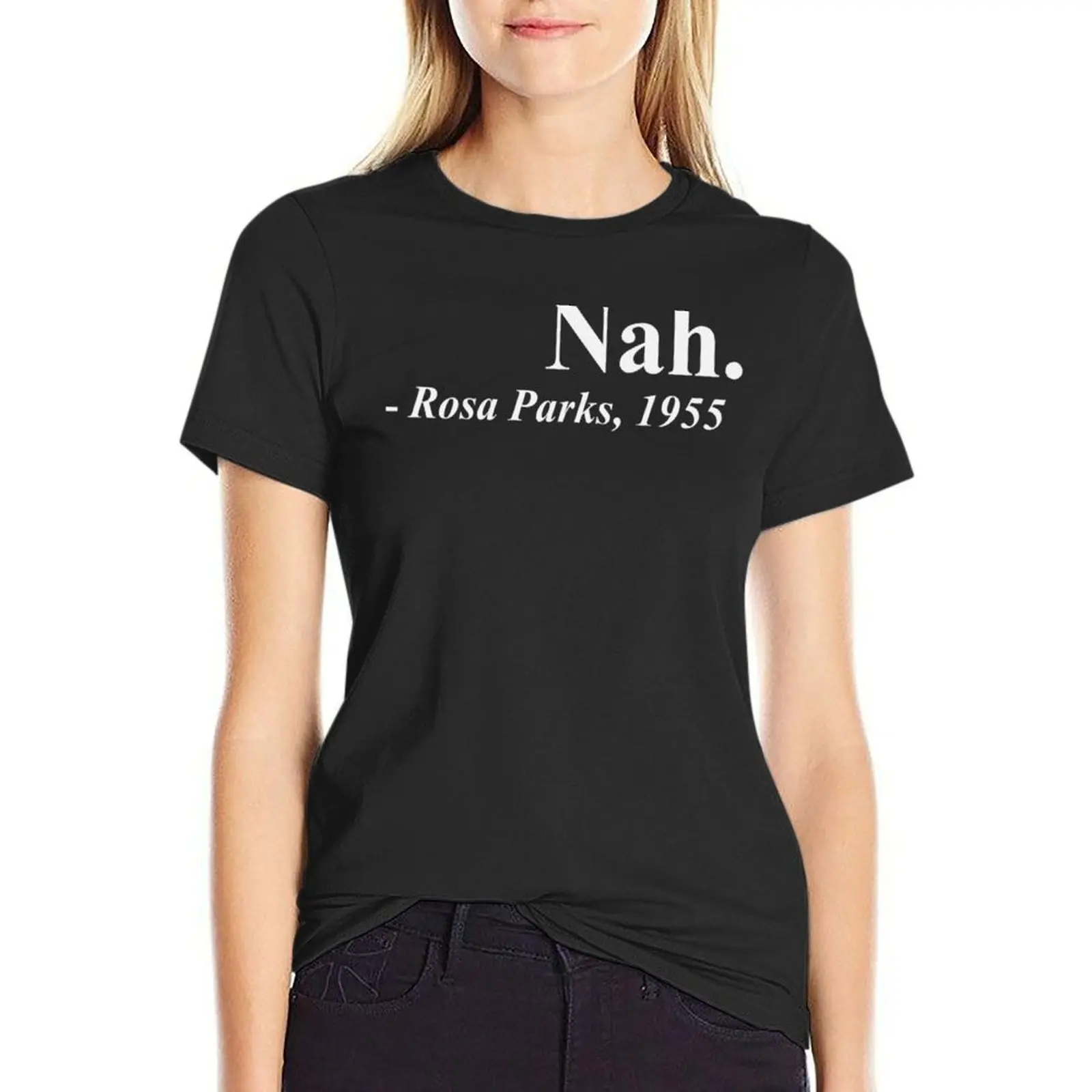Nah - Rosa Parks Aderente Scoop T-Shirt Tees Vestiti Carini Vestiti Firmati Donna Lusso