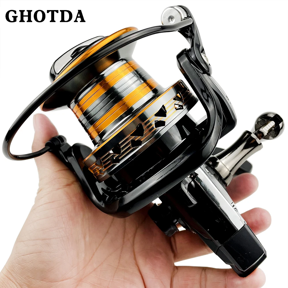 

GHOTDA Metal Fishing Reel Distant Wheel Sea Surf Spinning Reels Carbon Drag 25-30kg Saltwater Boat Coil Accesorios