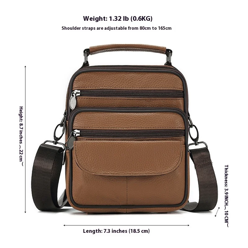 Stylish New Men's Genuine Leather Shoulder Bag - Top Layer Cowhide Sport and Fitness Crossbody Bag