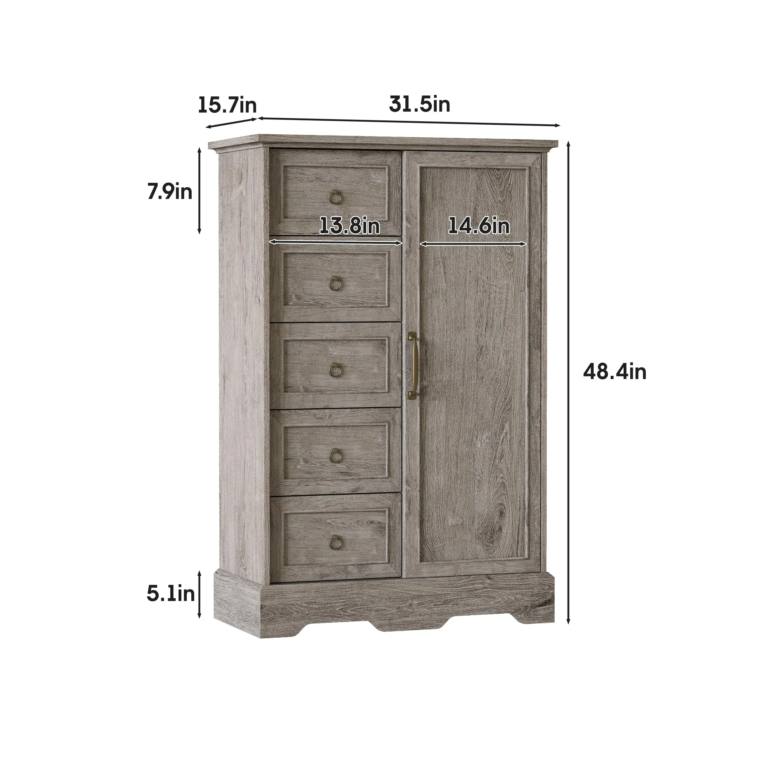5-Drawer Farmhouse Dresser 2