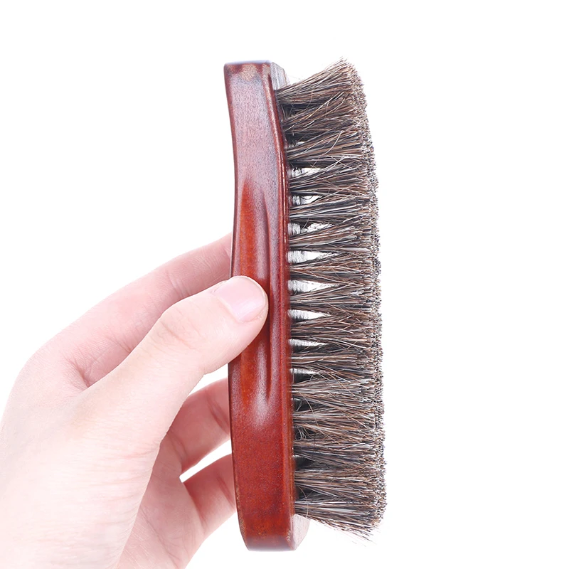 Natural wood Bristle Horse Hair Shoe Boot Brush Care Clean Shine Polish Brush shoe brush