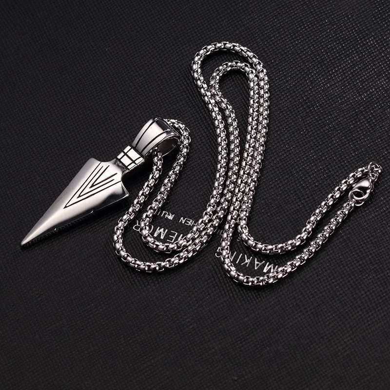 Hot Fashion Feather Men Pendant Necklace Punk Vintage Stainless Steel Box Chain Necklace For Men Jewelry Gift cross chains for men