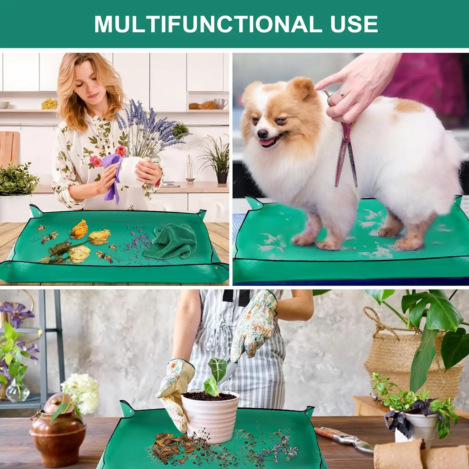 Planting Mat Gardening Mat 1PCS Reusable Planting Mat Transplanting regeneration Waterproof Mats Flower Pot Potting Pad Foldable Gardening Tool