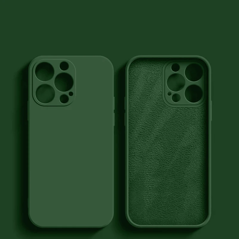 thumbnail image 1 of Funda de silicona líquida de lujo para teléfono, carcasa trasera a prueba de golpes para iPhone 11, 13, 12, 14, 15 Pro Max, 15 Plus, accesorios, 1 of 5