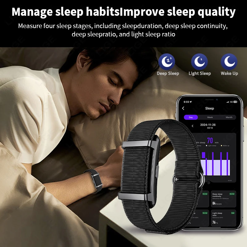 LIGE No Screen Sports Fitness Smart Bracelet Men's Call Reminder Thermometer Heart Rate Women Smartwatch For Android IOS 2025