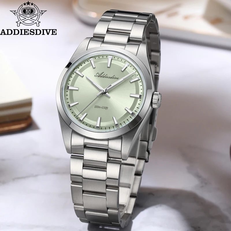 ADDIESDIVE 36mm Quartz Watch New Luxury VH31 AR Coating 3D Scale
