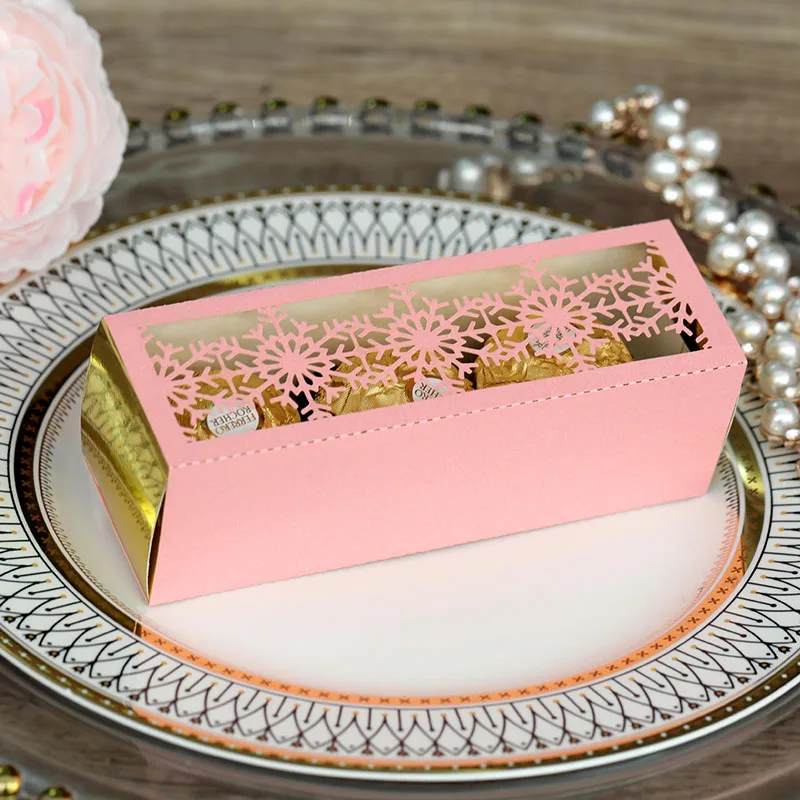 50Pcs Laser Cut Christmas Snowflake Packaging Gift Boxes, Drawer Style Candy Chocolate ... - SKU CPGB2143 - UGI Packaging