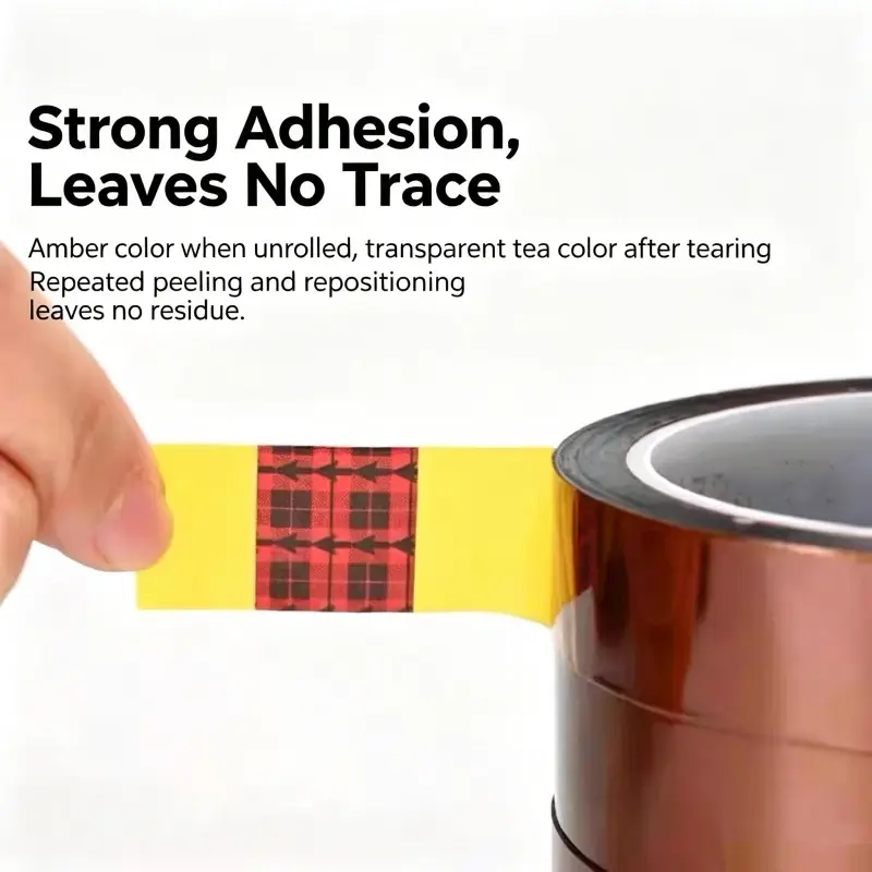Kapton Single-Sided Tape, High Viscosity Traceless Insulation Adhesive Tape for High-Temp Solder Oven, PCB Solder Masking image 5