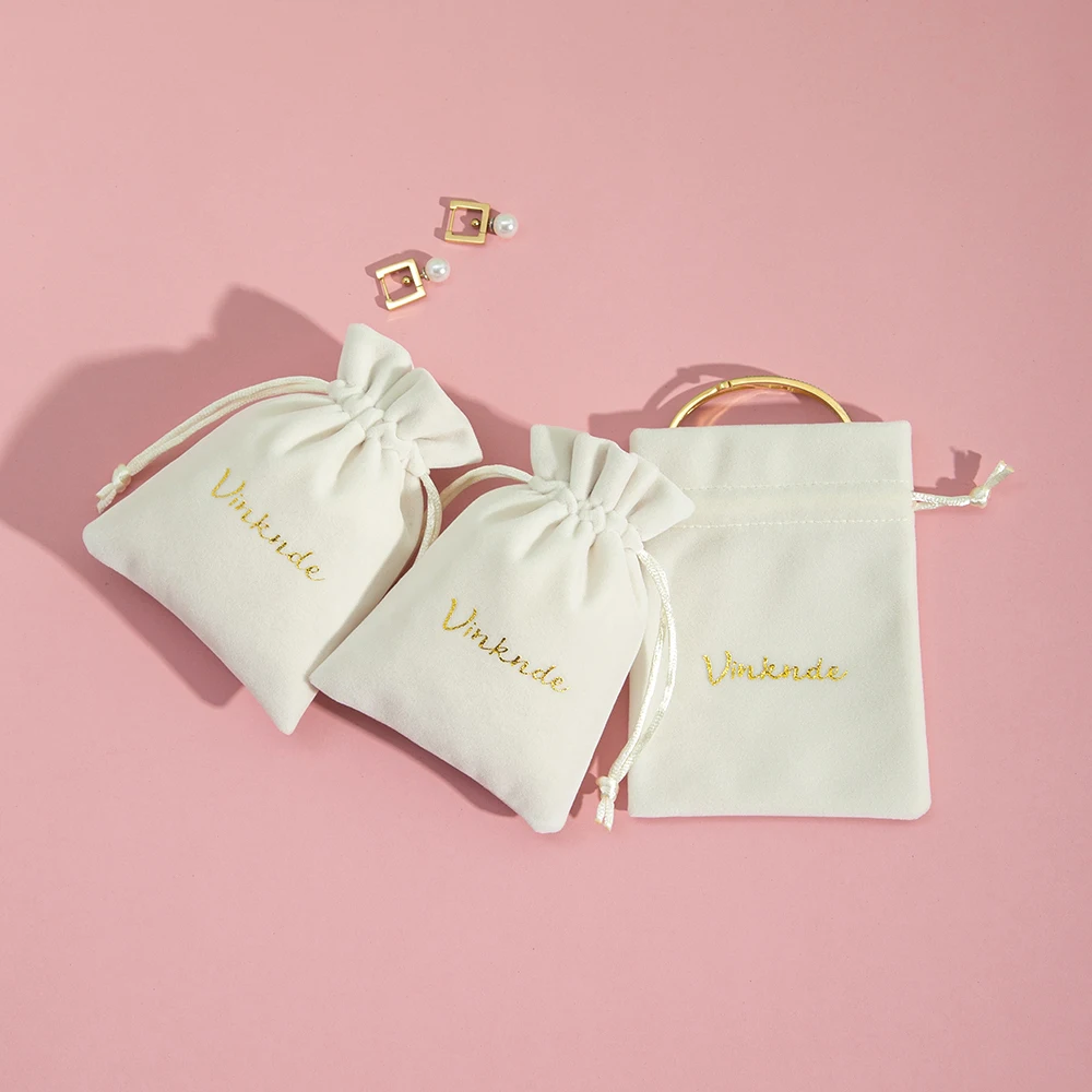 100Pcs Custom Velvet Bag Drawstring Gift Pouch for Wedding Christmas Party Decoration Eyelashes Makeup Storage Can Personalized