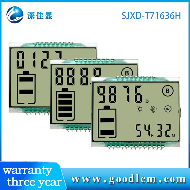 Segmento Personalizzato T71636H Display Prezzo Economico Tn Positivo Display A Segmenti 3.0V Schermo Lcd 7 Display Lcd A Segmenti Monocromatici