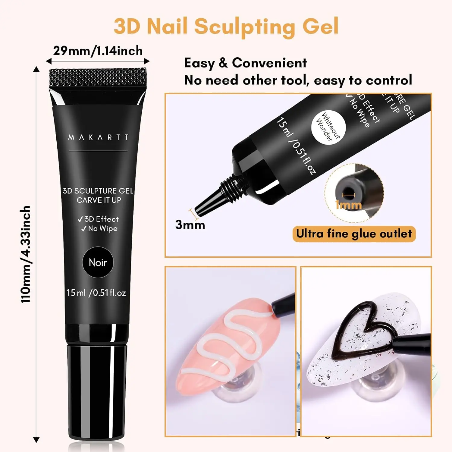 Nail Glue 3D Nail Gel Sculpting Gel Nail Art Glue Kit