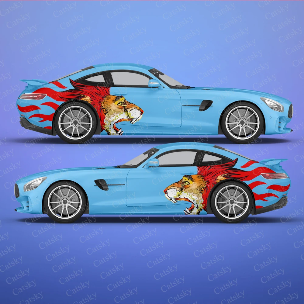 

Lion Ferocious Car Sticker Side Graphic Car Wrap Vehicle Side Graphic Pattern Animal Car Decal Sticker