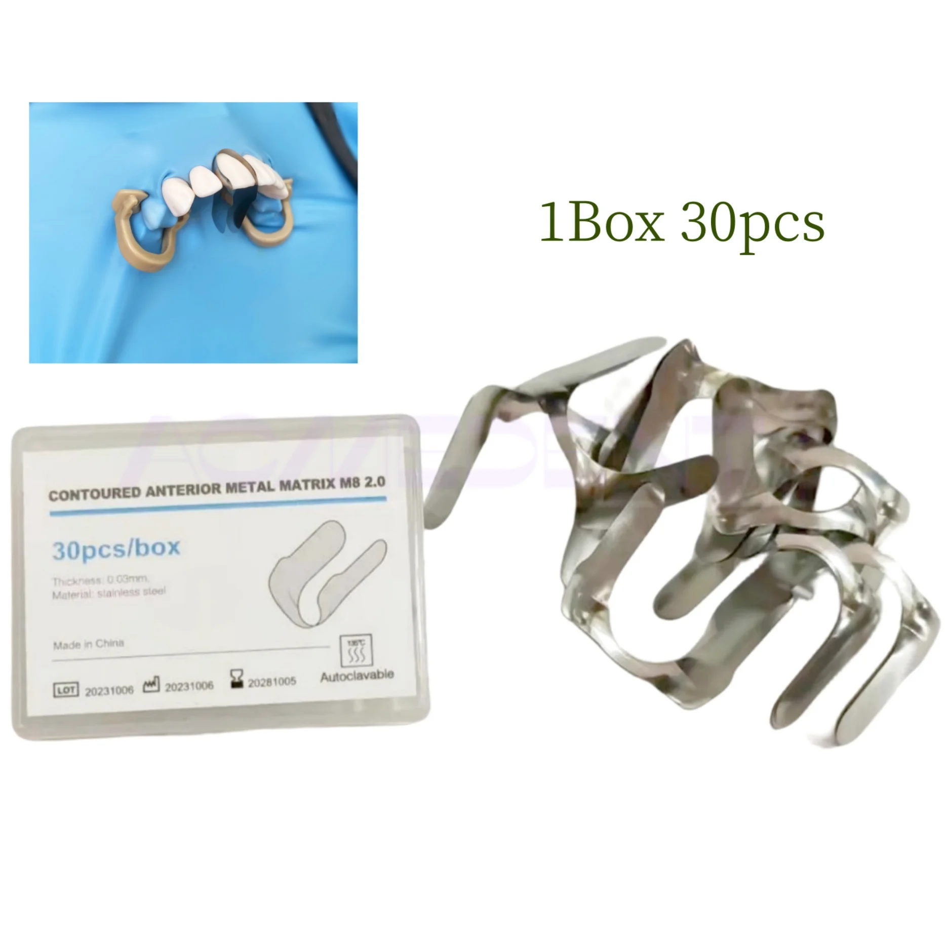 

1 Box 30pcs Dental Anterior Twin Matrices Cervical Matrix Compatible with M8 2.0