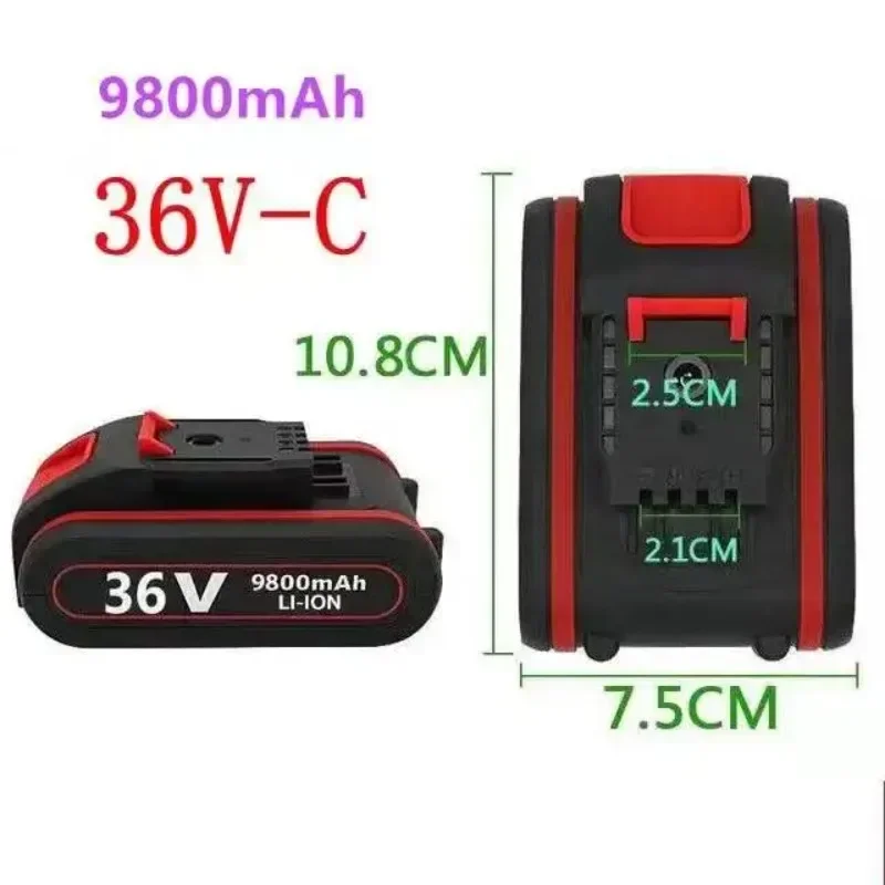 

2023 New 21V 36v 9800mah Electric Tool General Rechargeable Lithium Battery Electric Screw Driver Electric Drill Li-ion Batter