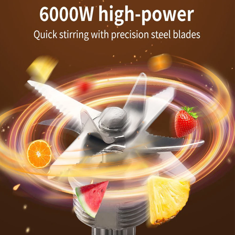 Professional Food Blender For Kitchen 2L Ice Crusher Multi-Purpose Nut Grain Mixer Coffee Bean Grinder 6000W 220V