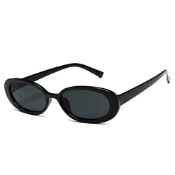 Vintage Women's Luxury Designer Oval Sunglasses - Retro Black & Red Glasses (As Picture)