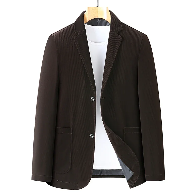 

8XL 7XL 6XL New Classic Solid Color Corduroy Blazer Suit Men Business Suit Jacket Casual Loose Jaqueta Masculina Men Clothing