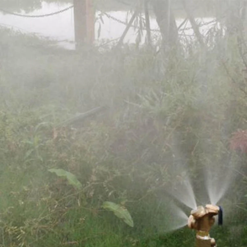 Gold Adjustable Brass Spray Misting Nozzle Garden Sprinklers Irrigation Irrigation Large Area Spray Hazy Mist