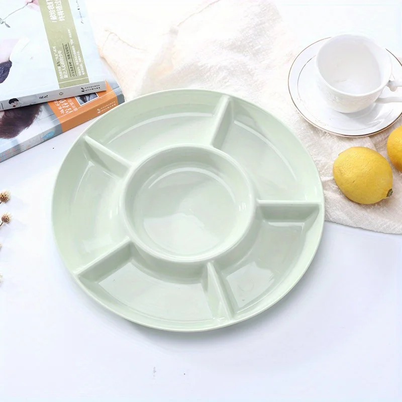 Food Storage Tray Candy Tray Nut Snack Fruit Tray Round Divider Tray Appetizer Serving Platter for Party Table Storage Tray