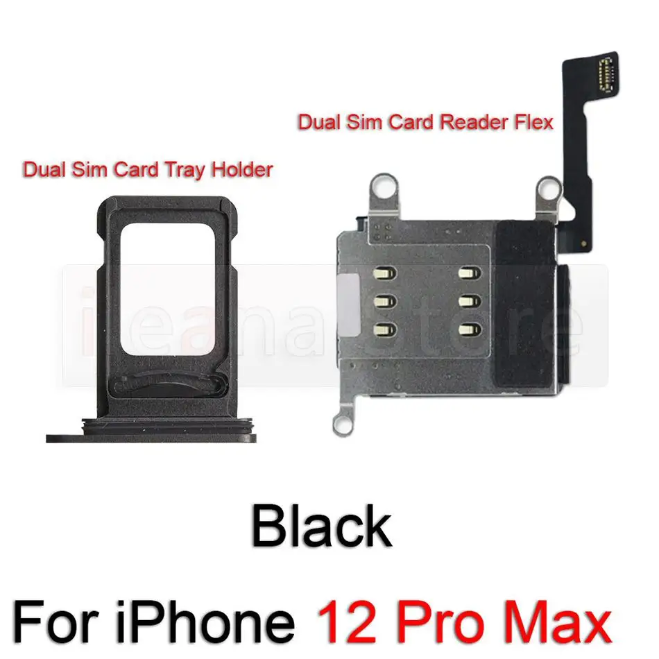 Aiinant Dual Sim Card Reader Flex Cable For iPhone 12 Pro Max Sim