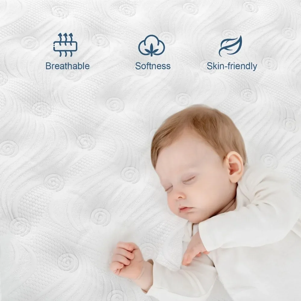 Twin Mattress, 14 Inch Hybrid Mattress Black with Gel Memory Foam and  Innerspring Euro Top Mattress Medium Firm 4