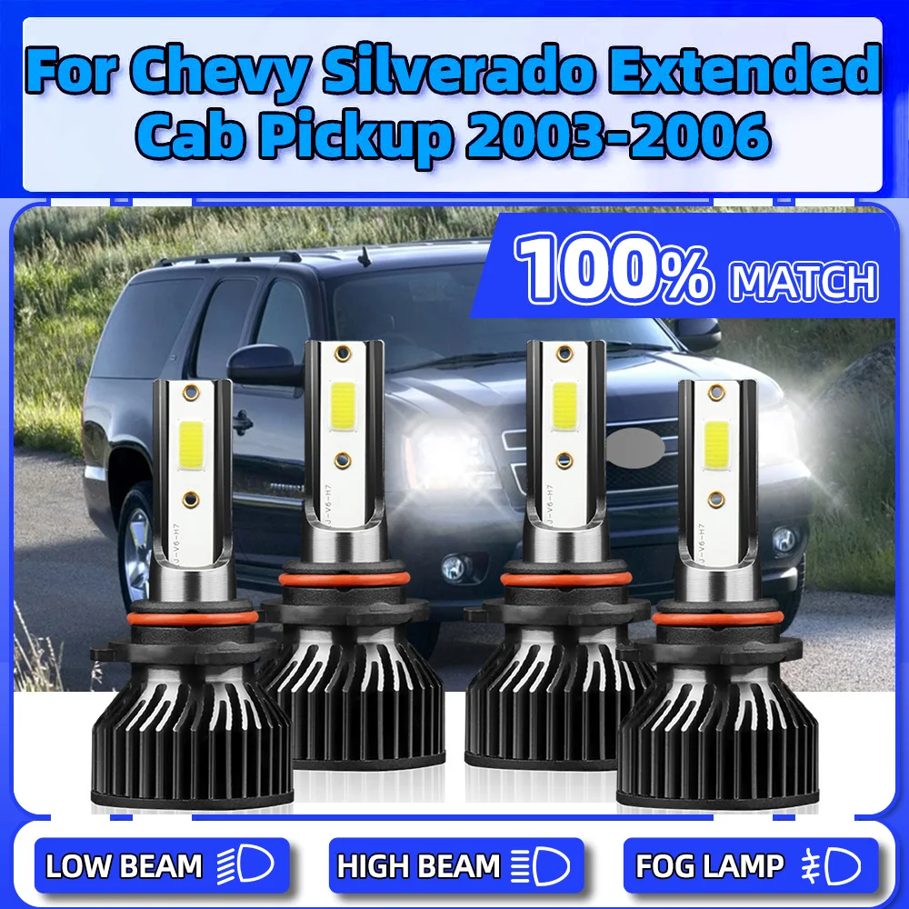 

Canbus LED Headlight Bulb 240W 40000LM Auto Headlamp 6000K White 12V For Chevy Silverado Extended Cab Pickup 2003 2004 2005 2006